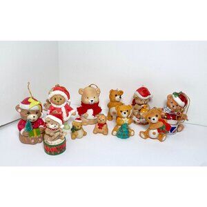 Vintage-Modern Bear Christmas Ornament Lot Cherished Teddies Hallmark Summit Etc